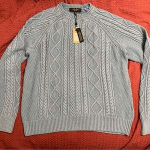 New w/ tag rag & bone Men’s “Blue Rays Aran Knit Dexter Crew”